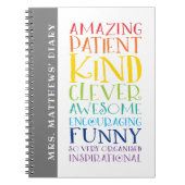 TACHER DRIEMAAL kleurige regenboogstaafstoutstack Notitieboek (Voorkant)