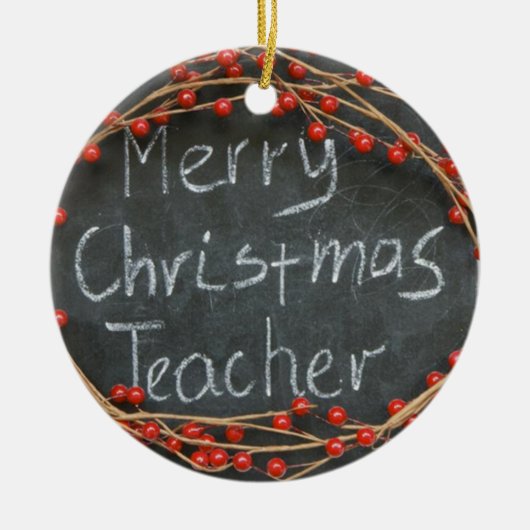 TACHER/MERRY CHRISTMAS AAN DE ANDERE ZIJDE VAN CER KERAMISCH ORNAMENT (Voorkant)