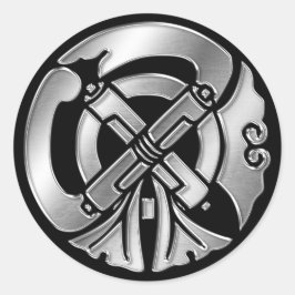 Tachibana Clan Kamon Silver Chrome Ronde Sticker
