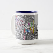 Tachikawa Air Base Japan Base Map~C-124 Tweekleurige Koffiemok (Voorkant links)