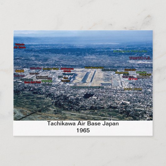 tachikawa luchtmachtbasis japan 1945-1977 briefkaa briefkaart (Voorkant)