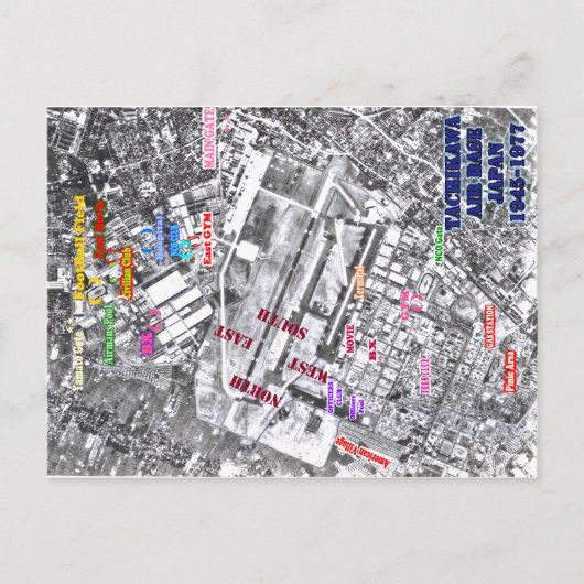 tachikawa luchtmachtbasis japan 1945-1977 briefkaart (Voorkant)
