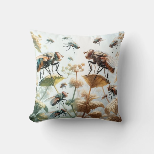 Tachinid Flies in Natural Elegance IREF451 - Water Kussen (Voorkant)