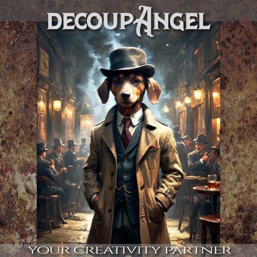 Tachshund hond - Decoupage - Tissuepapier