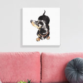 Tachshund schilderij op stretched canvas print (Insitu (Woonkamer))