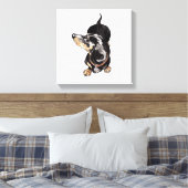Tachshund schilderij op stretched canvas print (Insitu (Slaapkamer))