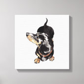 Tachshund schilderij op stretched canvas print (Voorkant)