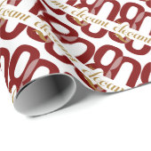 Tachtig & Elegant 80ste Verjaardag Ruby Red Gift Cadeaupapier (Rol Hoek)