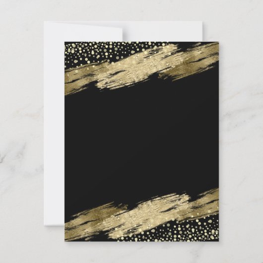 Tachtig Elegant Script Zwart en Goud Verjaardag Kaart (Achterkant)