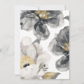 Tachtig & Elegant Zwart Goud Bloemen 80ste Verjaar Kaart (Achterkant)