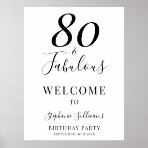 Tachtig en Fabulous 80ste verjaardagsfeestje  Poster