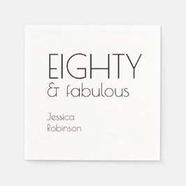 Tachtig en Fabulous Moderne 80ste Verjaardag Servet