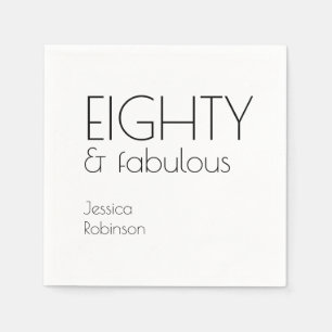 Tachtig en Fabulous Moderne 80ste Verjaardag Servet