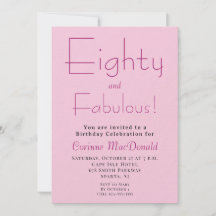 Tachtig en Fabulous Roze 80ste Verjaardag