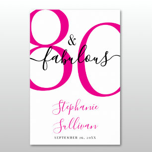 Tachtig en Fabulous Roze 80ste Verjaardagsfeestje Poster