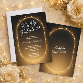 Tachtig & Fabulous Gouden Glitter Verjaardag Kaart