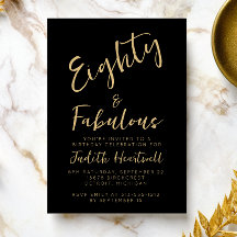 Tachtig & Fabulous Gouden Script 80ste Verjaardags