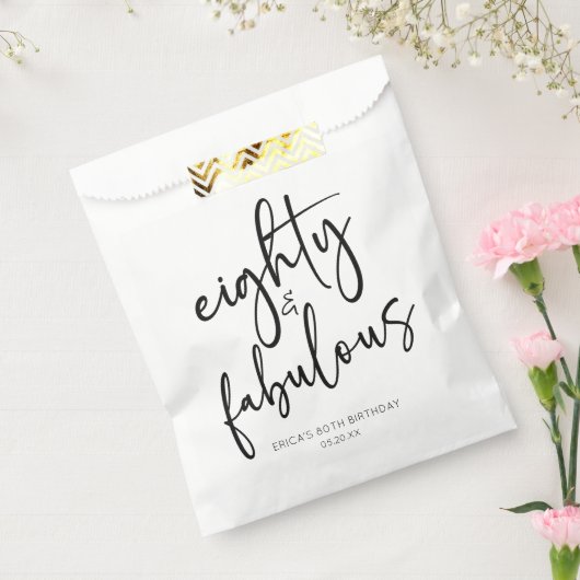 Tachtig & Fabulous Minimaal 80ste Verjaardagsfeest Bedankzakje (Gezegeld)