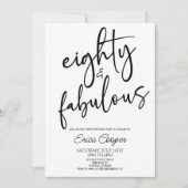 Tachtig & Fabulous Minimaal 80ste Verjaardagsfeest Kaart (Voorkant)