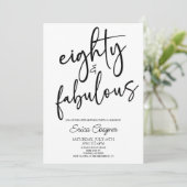 Tachtig & Fabulous Minimaal 80ste Verjaardagsfeest Kaart (Staand voorkant)