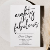 Tachtig & Fabulous Minimaal 80ste Verjaardagsfeest Kaart