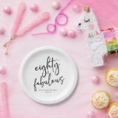 Tachtig & Fabulous Minimaal 80ste Verjaardagsfeest Papieren Bordje (Feest)