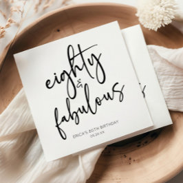 Tachtig & Fabulous Minimaal 80ste Verjaardagsfeest Servet
