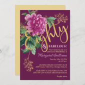 Tachtig & Fabulous Roze Pioen Verjaardag Kaart (Voorkant / Achterkant)