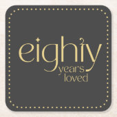 Tachtig jaar hield van 80ste verjaardagsfeest Onde Kartonnen Onderzetters (Voorkant)