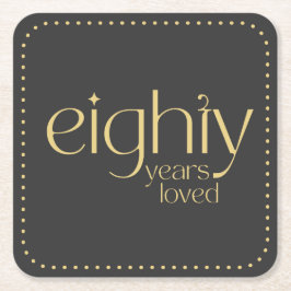 Tachtig jaar hield van 80ste verjaardagsfeest Onde Kartonnen Onderzetters