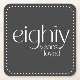 Tachtig jaar hield van 80ste verjaardagsfeest Onde Kartonnen Onderzetters