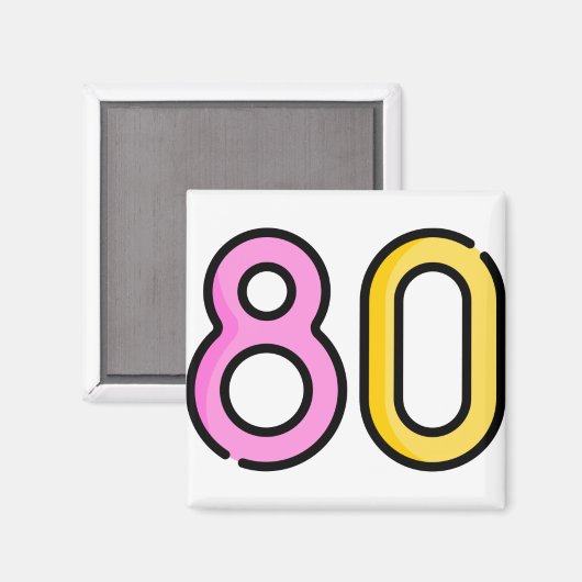 tachtig magneet (Voorkant / Achterkant)