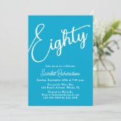 Tachtig Modern Script Aqua Blue 80ste verjaardagsf Kaart (Staand voorkant)