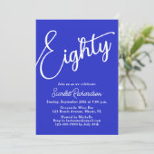 Tachtig Modern Script Royal Blue 80ste verjaardag Kaart (Staand voorkant)