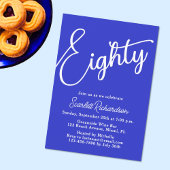 Tachtig Modern Script Royal Blue 80ste verjaardag Kaart