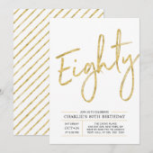 tachtig | Moderne goudpenseel 80e verjaardag Kaart (Voorkant / Achterkant)