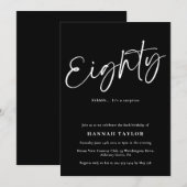 Tachtig moderne zwart wit 80e verjaardag kaart (Voorkant / Achterkant)