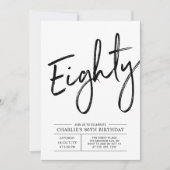 tachtig | Moderne Zwarte Borstel 80e verjaardag Kaart (Voorkant)