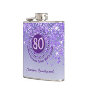 Tachtig & Paarse Glitter & Drink Quote Heupfles (Links)