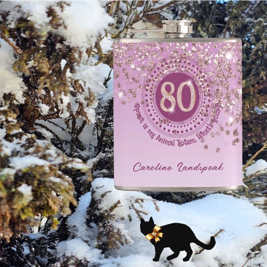 Tachtig & Roos Gouden Glitter & Drink Quote Heupfles