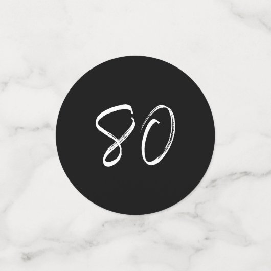 tachtig | Zwart & Wit Moderne 80e Verjaardag Foto Confetti (Kleine voorkant)