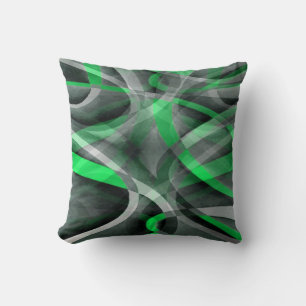 Tachtiger jaren Chic Succulent Groen en Grijs Abst Kussen