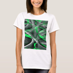 Tachtiger jaren Chic Succulent Groen en Grijs Abst T-shirt