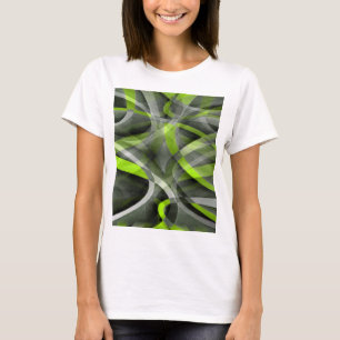 Tachtiger jaren gestileerd grijs en citroenkleurig t-shirt