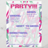 tachtiger jaren kleuren medaille splash art girl flyer (Voorkant)