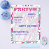 tachtiger jaren  kleuren medaille splash art girl flyer (Enkel)