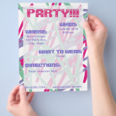 tachtiger jaren  kleuren medaille splash art girl flyer (Hand)