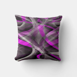 Tachtiger jaren Retro Magenta en Grijs Artistiek P Kussen