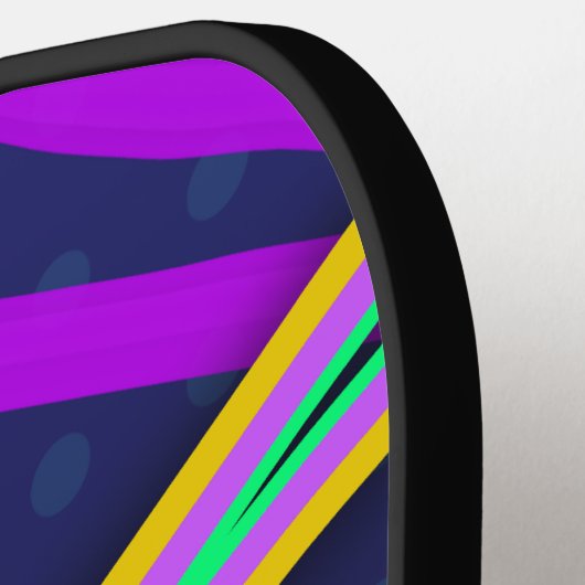 Tachtiger Leuk Donker Vaporwave Stijl Ontwerp Pickleball Paddle (Links Detail)