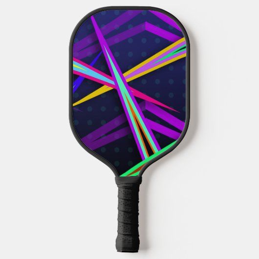 Tachtiger Leuk Donker Vaporwave Stijl Ontwerp Pickleball Paddle (Achterkant)